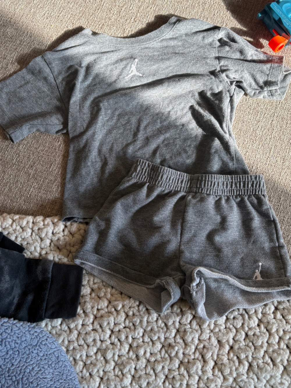 Jordan Kids Gray Short Set - Gray Tee & Shorts